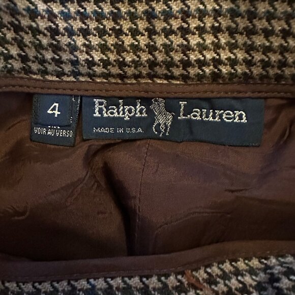 Ralph Lauren Womens Houndstooth Wool Maxi Skirt With Front Slit Size 4 - Picture 5 of 8